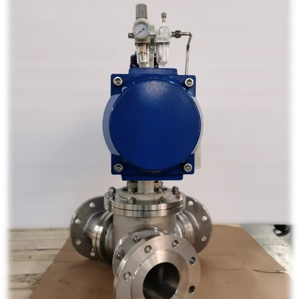 Low-Torque Y-Type Three-Way Ball Valve With NEMA 4X Pneumatic Actuator for Harsh Environments photo-3