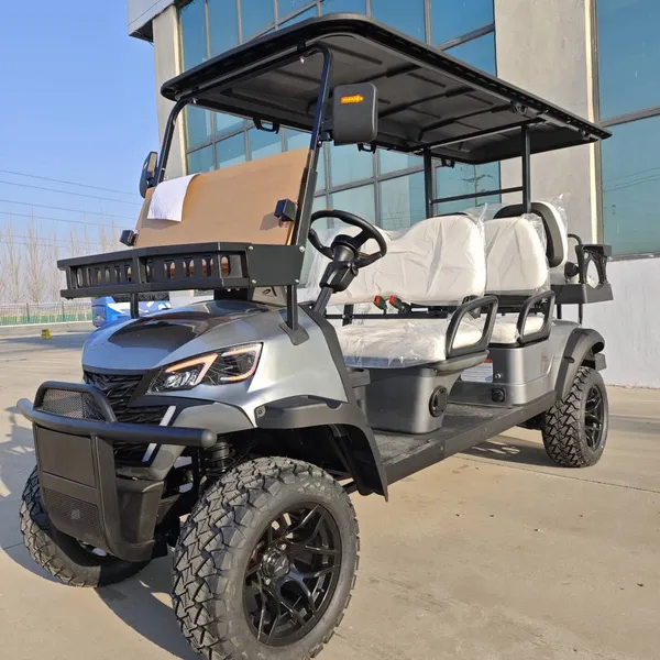 New 4+2 Six-seater Electric Golf Cart, Direct From the Manufacturer, Suitable for Scenic Spot Sightseeing and Export Trade photo-3