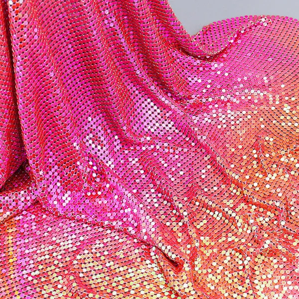 Soft Flexible Aluminum Wire Cloth Chainmail Mesh Fabric Curtain Screen Application Metal Sequin Woven Technique Bending Cutting photo-5