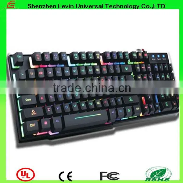 Popular Fashion Wired Gaming Backlit USB Mechanical Keyboard With Low Vioce