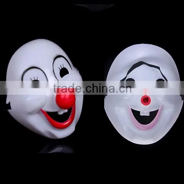 In Stock Cheap Halloween Cute Plastic Clown Mask PVC Party Masks With Red Rose photo-3