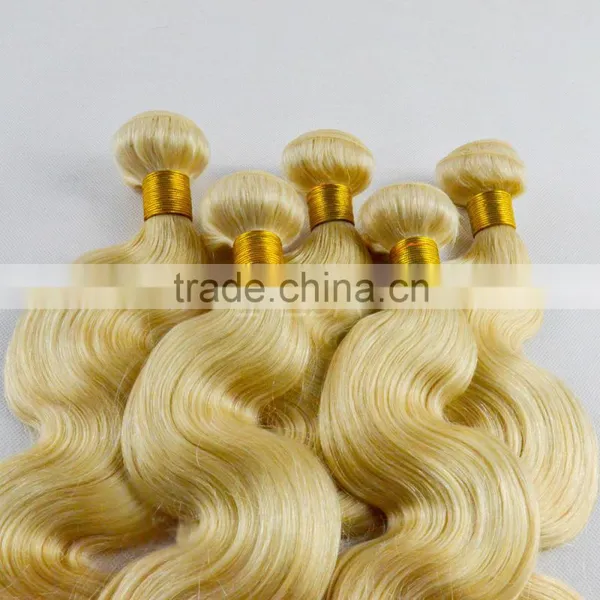 European Sew in Human Hair Extensions Honey Blonde Body Wave Hair Weaving photo-6
