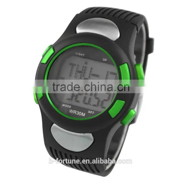 Green Color LP1365 Plastic ABS Case Digital Movt Stainless Steel Case Back Pedometer Smart Watch With Heart Rate Monitor photo-3