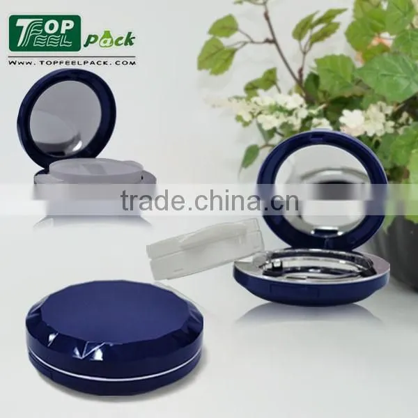 Unique Round Compact Powder BB Air Cushion Cream Case With Mirror Container photo-2