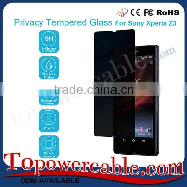 Privacy Anti-Spy Tempered Glass Screen Protector Shield For Sony Z3 photo-2