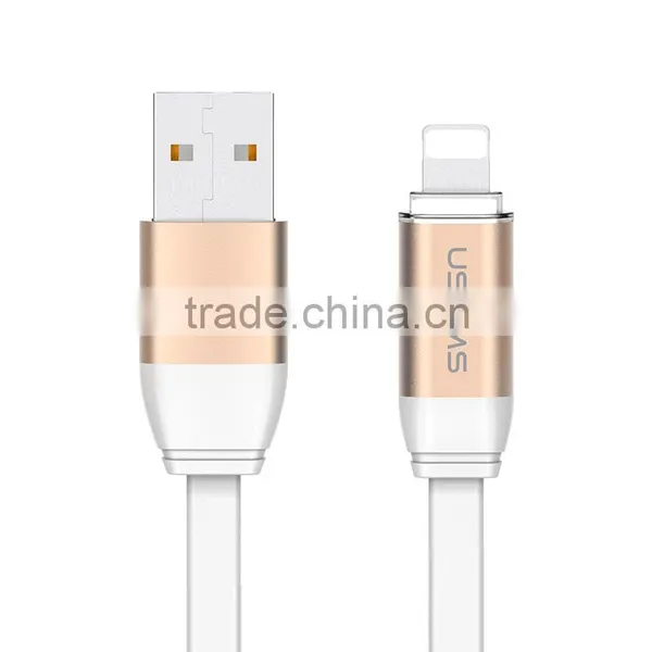 USAMS US-SJ054 U-LIGHT Series Touch Activated Cable for Iphone5/5s/6/6s 1m 2A LED Light Metal Cable for Iphone6plus/6splus photo-2