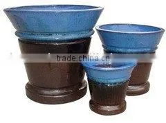 Terracotta Collection Glazed Planter and Flowerpot