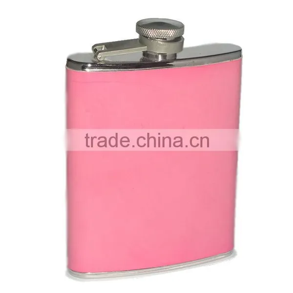 Stainless Steel and Woooden Wrapped Wine Bottle Flask 6oz photo-4