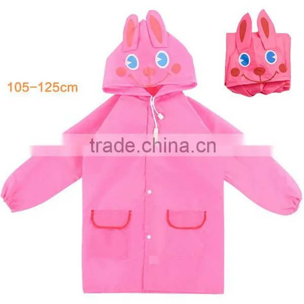 PU Fabric Beautiful Kids Rain Jacket Waterproof Wholesale photo-3