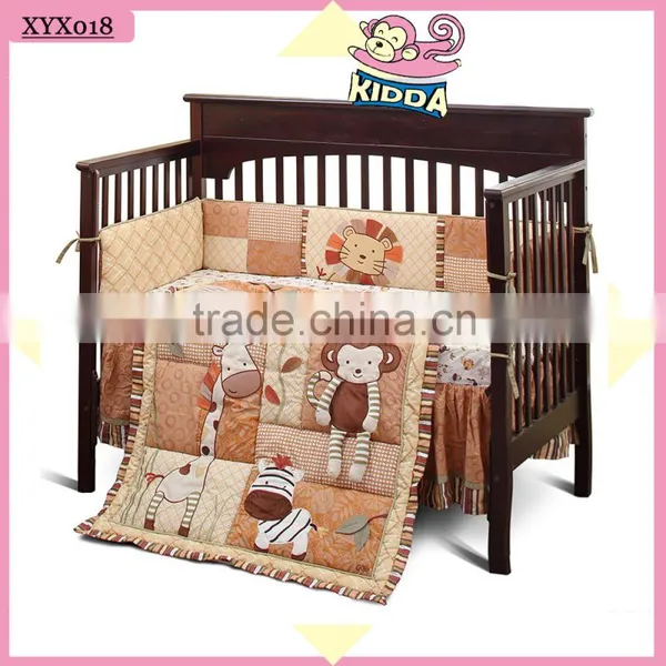2016 New Fashion 100%Cotton Crib Bedding Set Mada Forest Baby Boy Bedding Set