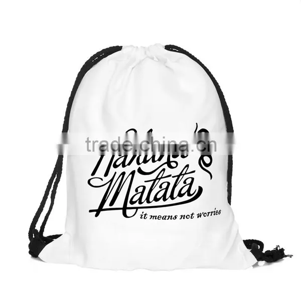China Supplier Hot Sale Digital Print Smiling Cheap Custom Drawstring Bag photo-6