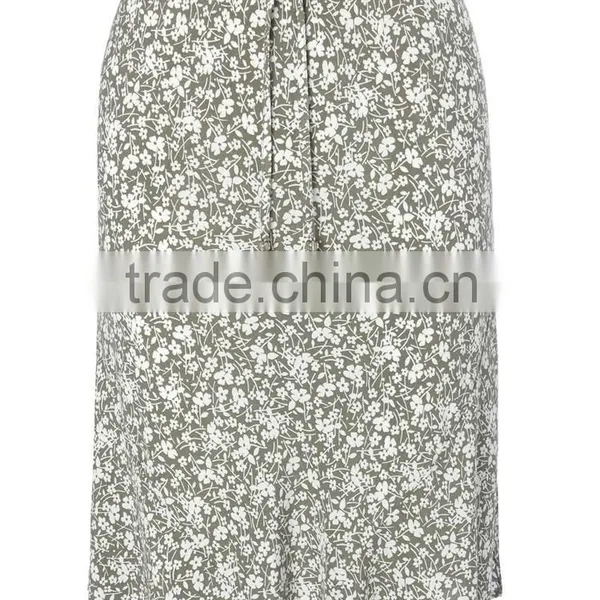 2015 New Arrival Women Petite Leaf Print Fashion Skirt Design