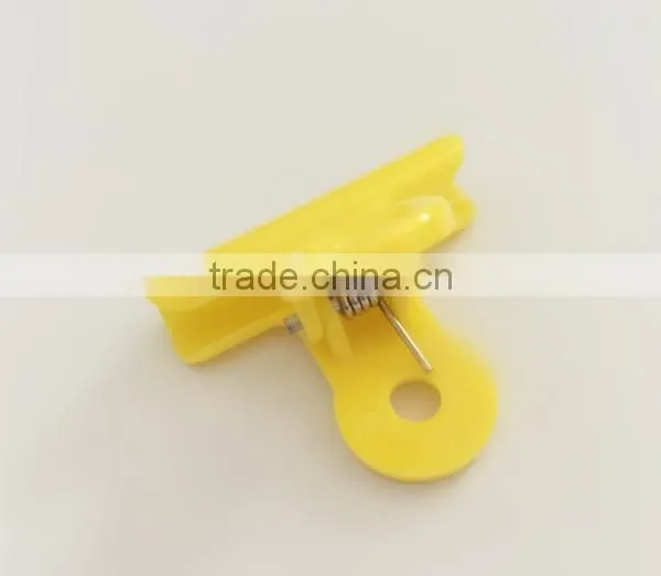 Assorted Non-transparent Colorful Plastic Spring Paper Clips photo-2