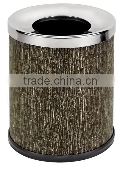 New Fancy Design Trash Can Stainless Steel And Leather Material photo-3