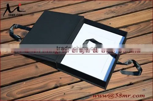 Ribbon Fabric Linen Photo Album Storage Gift Box photo-2