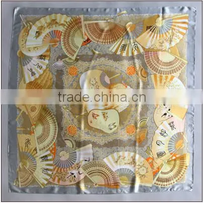 100% Silk Big Square Scarf With Elegant Design photo-3