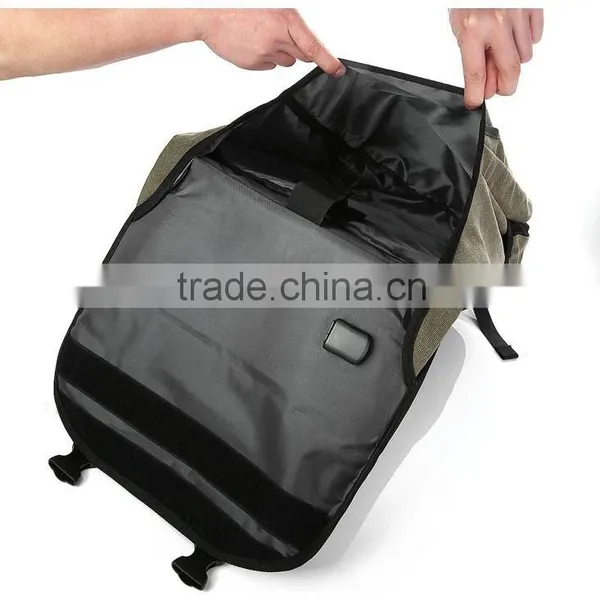 Brown Nylon Solar Chargeable Backpack Solar Panel Bag photo-4