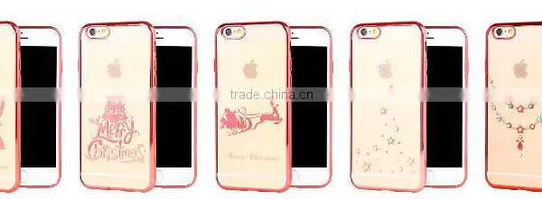 2016 Newest Mobile Phone Cover Case Electroplate Diamond Christmas Image Tpu for IPhone 6 6s 6plus photo-2