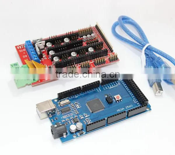 China Wholesale 2016 Delta Rostock Mini Kit Kossel 3d Printer Kit Reprap A4988 +Ramps 1.4+ Mega 2560 and 4Pin Wire Cable photo-5