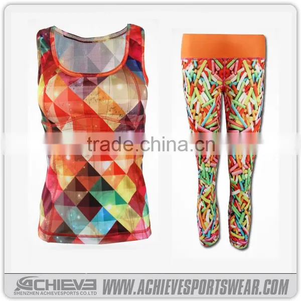 Custom 2016 Hot Sale Yoga Ladies Jerseys Sublimation Sport Yoga Fashion Wear photo-3