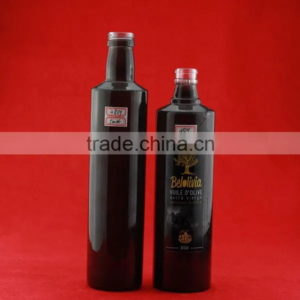 New Design Liquor Bottle Black Round Wine Bottle Wholesale Glass Liquor Bottle