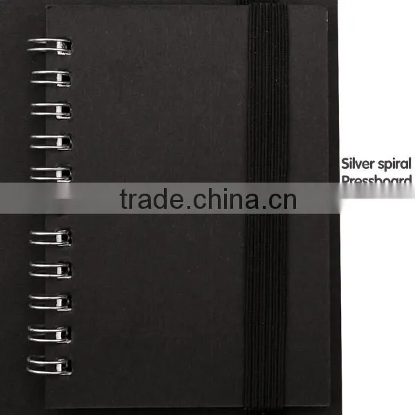 A4/A5/A6/B6/A7 Black Spiral Kraft Note Book Lined With Elestic Band photo-4