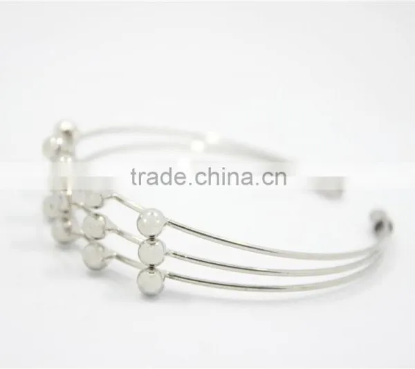 Silver Bracelet Designs Adjustable Cuff Jewelry Three Layered Silver Ball Handmade Bracelet For Women For 2016New Intrend Style photo-3