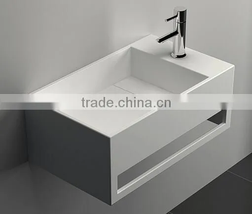 Sanitary Ware Bathroom Solid Surface Wash Hand Basins,Wall Hung Solid Surface Wash Basins, Stone Resin Wash Basin photo-4