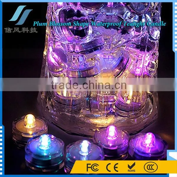 12Pcs Rechargeable Electric Water Submersible Led Tea Lights Candle Blue photo-4