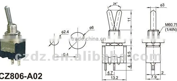TPDT Toggle Switch 20a / 9 Pin Toggle Switch China Manufacturer photo-4