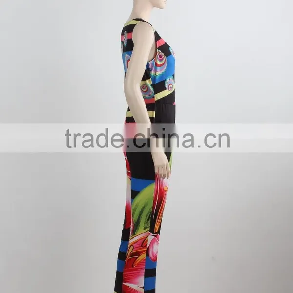 OEM Custom Bodycon Jumpsuit Summer Swimming Beach Wear Fashion Printing Beach Party Jumpsuit Manufacture photo-3