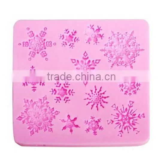 Christams Silicone Snowflakes Cake Mold / Xmas Fondant Cake Decoration Mould / Silicone Molds for Cake Decorating photo-2