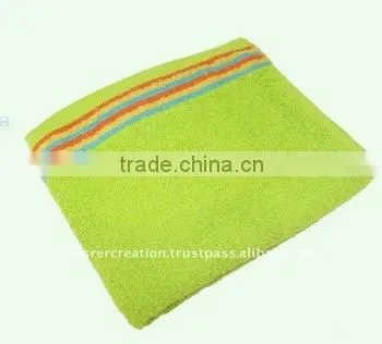 Cotton Yarn Dyed Green Soft Bathroom Hand Towels