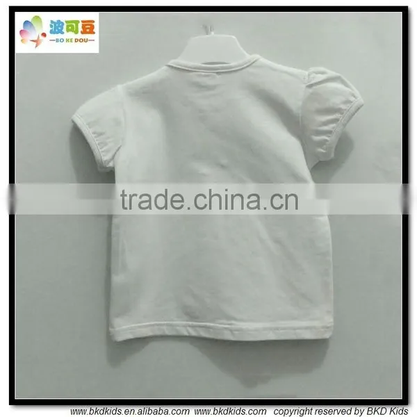 BKD Cotton Blank White Baby Girl T-shirts photo-2