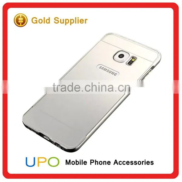[UPO] Luxury 24K Gold Metal Aluminum Bumper Ultra-thin Back Mirror Back Cover Case for Samsung Galaxy s6 Edge Mirror Case photo-6
