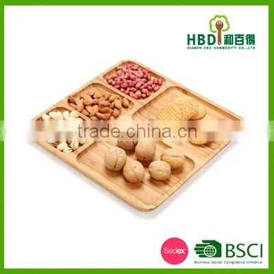 Best Selling Bamboo Food Storage Tray 3 Compartment Food Tray photo-5