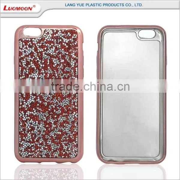 Electroplating Diamond Tpu Phone Case Back Cover With Frame for Iphone 5 5s 6 6s 7 Plus photo-2