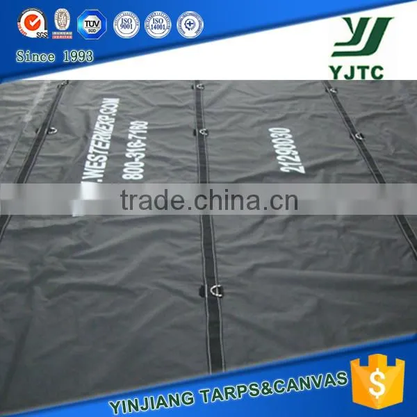 18 oz Black Pvc Vinyl Tarps With D-rings 27' x 16' photo-4