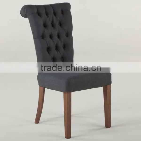 Custom Made Solid Wood Restaurant Chair Button Tufted Chair Leather Chair photo-3