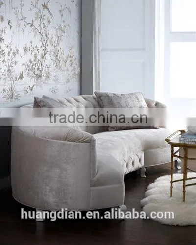 Velvet Fabric Living Room Furniture Handcrafted Tufted Sofa Chesterfield Sofa photo-2