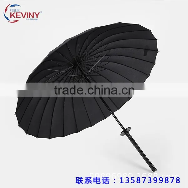 24k Katana Handle Umbrella Straight Auto Open Umbrella With Sword Handle Manufacture by China Parasol Factory photo-4