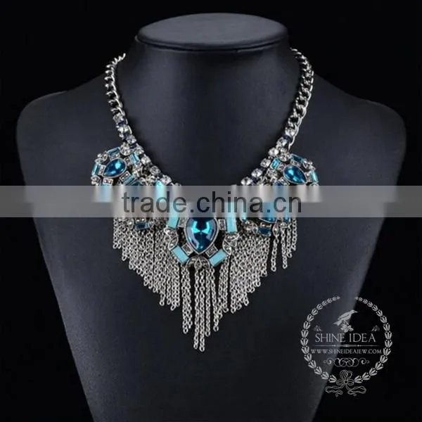 High Quality Vintage Rhinestone Chunky Statement Necklace Tin Alloy Fashion Women Pendant Necklace 6390072 photo-3