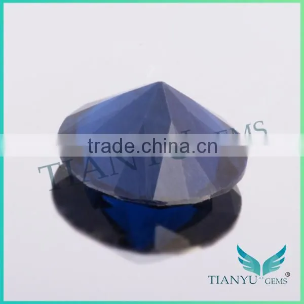 Wholesale Round Blue Synthetic Spinel Gemstone Dark Blue Sapphire photo-3