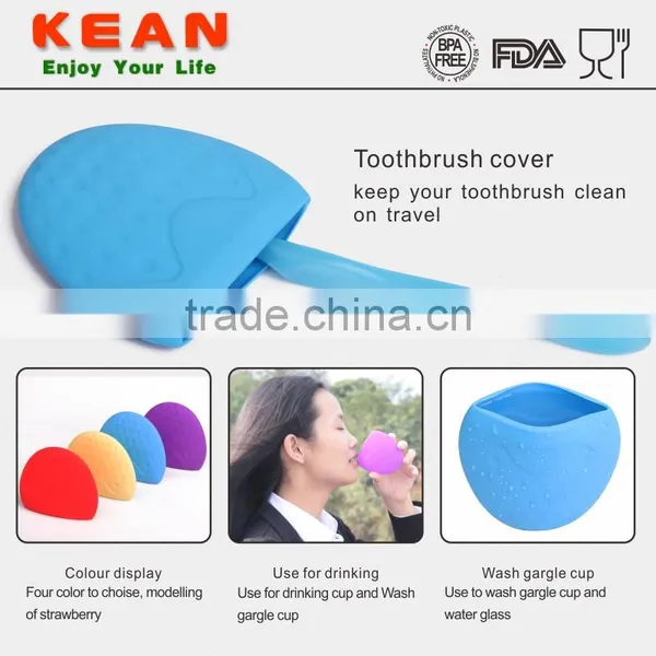 Outdoor adult silicone toothbrush cover use as water cup