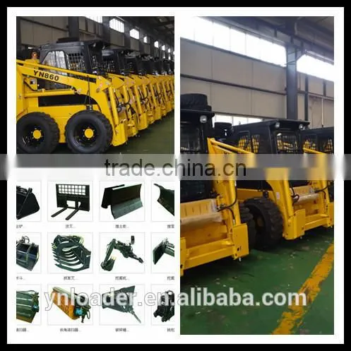 Mini Skid Steer Loade Yineng China YN860 Joy Stick and Fork photo-4