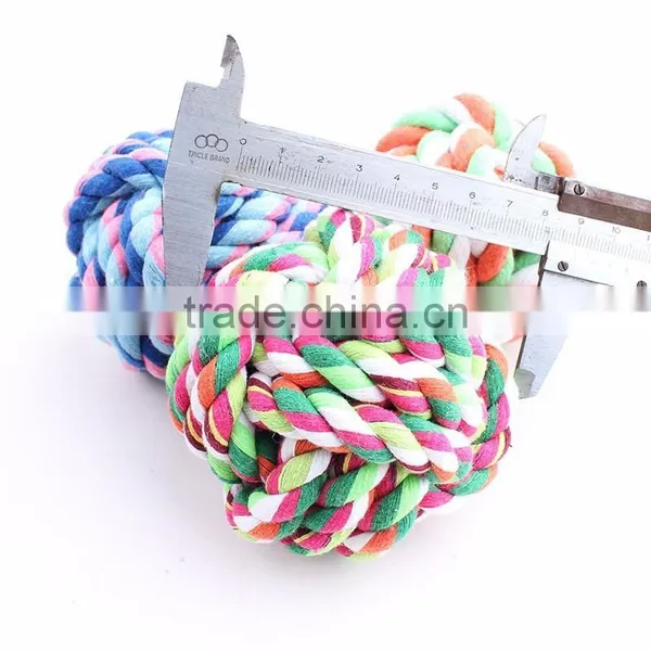 Pet Cotton Rope Toys Cotton Rope Woven Ball Large Size 8.5 cm photo-3