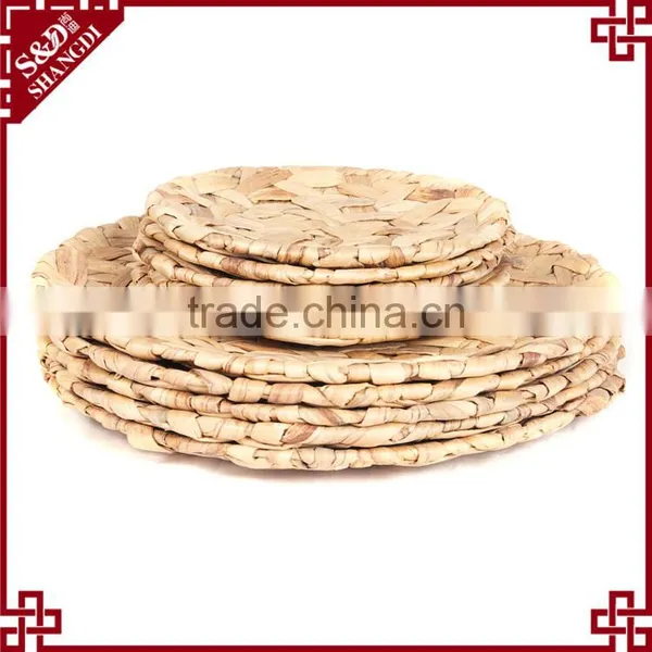 Eco-friendly Natural Straw Woven Home or Restaurant Food Used Serving Platter photo-2