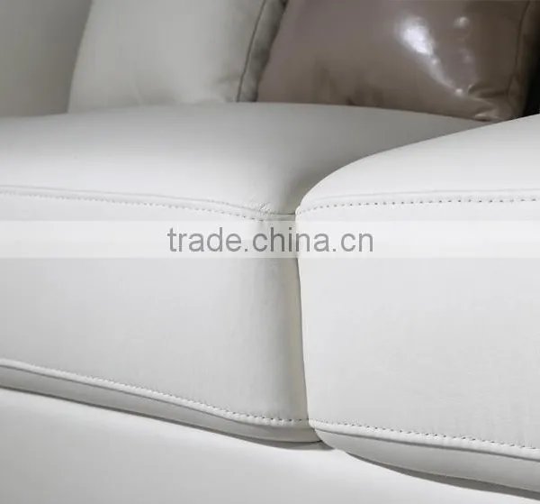 Special Design Italian Stainless Steel Sofa Set With Leather Upholstery, Metal Sofa Covered With Genuine Leather(MOQ=1 SET) photo-4