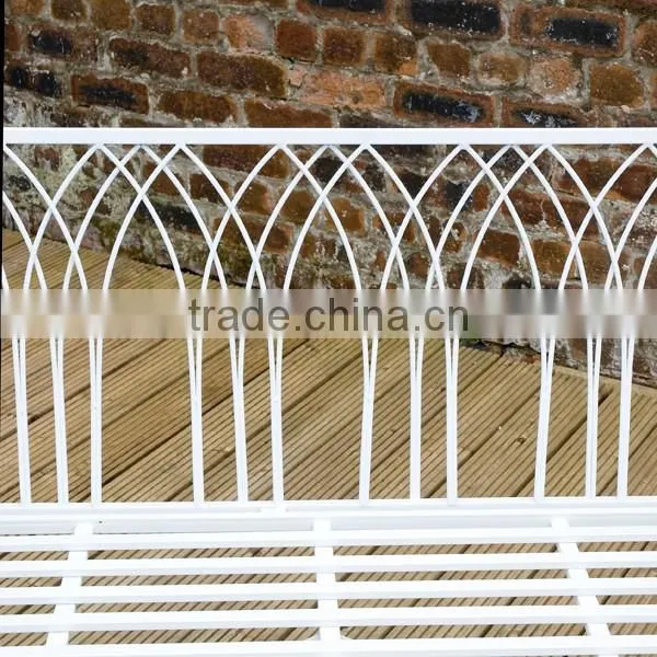 POWERLON Gothic Arch Garden Bench Cream With a Powder Coated Rust Effect photo-2