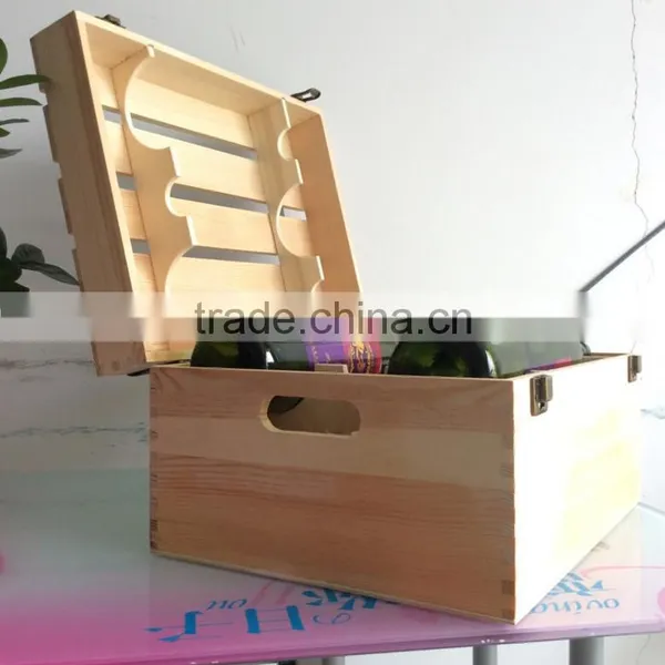 Two Layers of Six Bottles Wooden Boxes photo-6